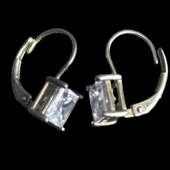 Vintage gold over Sterling silver cubic zirconia earrings - Picture 2 of 5